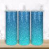 Aqua blue glitter- 20oz Straight/ Tapered Tumbler Design Template for Sublimation - Full Tumbler Wrap - PNG Download