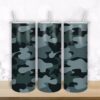 Blue Military Camouflage design for 20oz Straight/ Tapered Tumbler Design Template for Sublimation - Full Tumbler Wrap - PNG Download