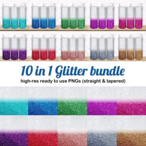 Faux Glitter Confetti design bundle for 20oz Straight/ Tapered Tumbler Template for Sublimation - Full Tumbler Wrap - PNG Download Tamara