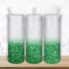 Green Silver Glitter Confetti  design for 20oz Straight/ Tapered Tumbler Template for Sublimation - Full Tumbler Wrap - PNG Download Tamara