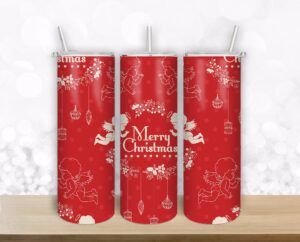 Marry Christmas Design for  20oz Straight/ Tapered Tumbler Design Template for Sublimation - Full Tumbler Wrap - PNG Download