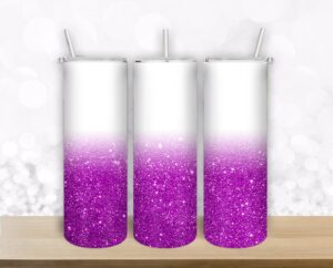 Pink and blue glitter design for - 20oz Straight/ Tapered Tumbler Design Template for Sublimation - Full Tumbler Wrap - PNG Download