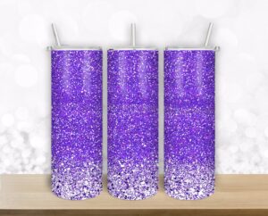 Purple confetti glitter tumbler designs for 20oz Straight/ Tapered Tumbler Design Template for Sublimation - Full Tumbler Wrap  PNG Download