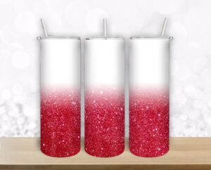 Red Glitter Confetti design for 20oz Straight/ Tapered Tumbler Template for Sublimation - Full Tumbler Wrap - PNG Download Tamara