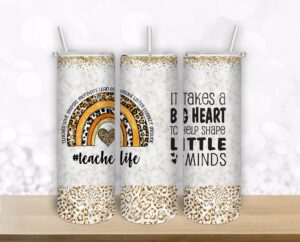 Teachers life - 20oz Straight/ Tapered Tumbler Design Template for Sublimation - Full Tumbler Wrap - PNG Download