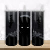 Batman Tumbler Sublimation Design Template Black  - 20oz Straight and Tapered  - Full Tumbler Wrap - PNG Download