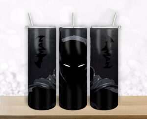 Batman Tumbler Sublimation Design Template Black  - 20oz Straight and Tapered  - Full Tumbler Wrap - PNG Download