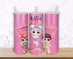 LOL Surprise Dolls Tumbler Design Template - 20oz Straight/ Tapered  for Sublimation - Full Tumbler Wrap - PNG Download
