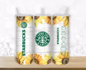 I love you latte sunflower design for 20Oz Skinny tumbler | sublimation designs Download coffee Tumbler designs png 2022 1 I love you latte sunflower design for 20Oz Skinny tumbler | sublimation designs Download coffee Tumbler designs png 2022