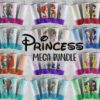 Princess tumbler designs |  12 princess Tumbler Wrap bundle | Digital File 20z skinny tumbler Sublimation | Digital Download | PNG | glitter